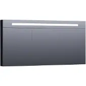 Brauer Promise Deluxe Spiegelkast 139x70cm MDF 3 Deuren Met Directe LED Verlichting Boven - Mat Zwart - Spiegels, Spiegelkasten - 8720359342515