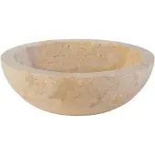 Boss & Wessing Waskom bws stone rond 35x35x12 cm gepolijst natuursteen creme