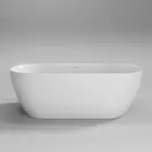 Sanilux Half vrijstaand bad moon 180x80x60 cm glans wit