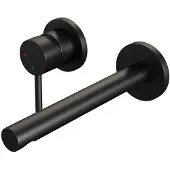 Brauer Black Edition inbouw wastafelmengkraan met rechte uitloop en rozetten model A2 mat zwart