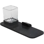 Geesa Glashouder Met Planchet Shift Zwart Met Marmerlook