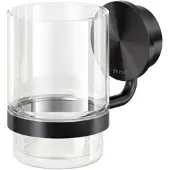 Geesa Glashouder met Glas Opal Zwart Metaal Geborsteld