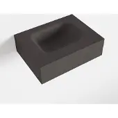 Mondiaz lex dark_grey vrijhangende solid surface wastafel 40 cm. Positie wasbak midden