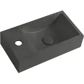 Sapho Fontein crest 40x22 cm kraangat links met waste zwart graniet
