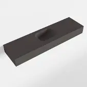 Mondiaz lex dark_grey vrijhangende solid surface wastafel 110 cm. Positie wasbak midden