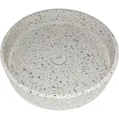Sanimex Opbouw wastafel crystal beton rond terrazzo wit