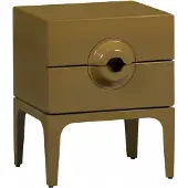 Woood nachtkastje 2 lades Merge - Hout - Honing Geel - 57x44x45 cm