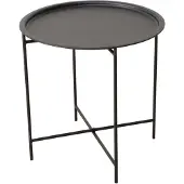 Boltze bijzettafel Rocko zwart metaal 46 cm inclusief dienblad