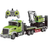 Speed Car R/c Excavator Truck 1:12 Excavadora A Control Remoto Groen