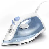 Philips 1000-serie DST1030/20, stoomstrijkijzer, stoomstrijkijzer, antiaanbaklaag, 1,6 meter, 90 gram/minuut, blauw, wit, 20 gram/minuut