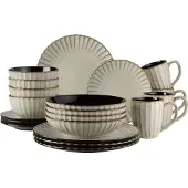 MÄSER Combi Set CONFINO 20-delig Serviesset in Beige - Compleet Eetservies voor 4 Personen - Keramisch Serviesgoed met Borden, Kommen en Schalen - 10 kg Gewicht