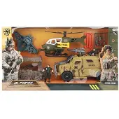 Toi-Toys ALFAFOX XXL speelset met jeep, helikopter, figuurtjes en accessoires, geschikt voor kinderen vanaf 6 jaar, thema: militair