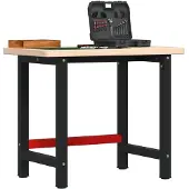 vidaXL Werkbank rechthoekig 100x60x83 cm massief eikenhout