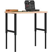 vidaXL Werkbank rechthoekig 100x60x(73-99,5) cm massief beukenhout