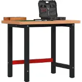 vidaXL Werkbank rechthoekig 100x60x83 cm massief beukenhout