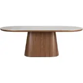 White Label Eettafel Almira Oval Walnut