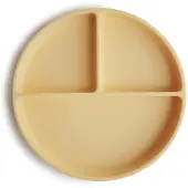 Mushie Silicone Bord Rond Met Zuignap | Daffodil