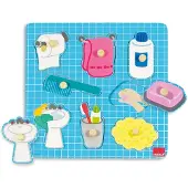 Goula Houten puzzel 8 stukken - De badkamer -