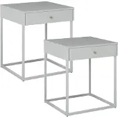 Ebuy24 Pops nachtkastje 1 lade set met 2 stuks wit.
