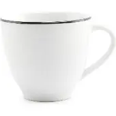 BonBistro Kop 20cl black rim Basic White (Set van 6)