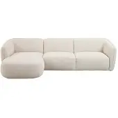 Fonq Soft Hoekbank met Chaise Longue Links - Bouclé - Crème