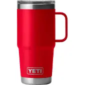 Yeti Rambler Travel Mug 20oz Stronghold Lid, Rescue Red, thermos reismok met deksel, 591 ml