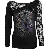 Spiral Shirt met lange mouwen - Celtic Unicorn - S tot XXL - voor Vrouwen - zwart - Maat XL