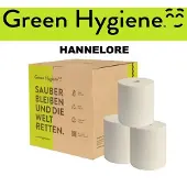 Green Hygiene Handdoekrollen Green Hygiene HANNELORE 19,3 cm x 150 m 8 rollen, buitenwikkel, 2-laags, helder wit, Huishoudelijk papier, Wit