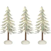 Luville Snowy tree white lighted 3 stuks b/o h12xd5 cm