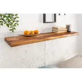 Invicta Stevige wandplank MAMMUT 80cm Sheesham plank met boomrand - 40957