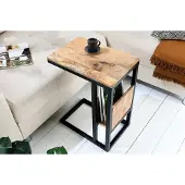 Invicta industrieele laptoptafel CONCIERGE 60 cm mangohouten bijzettafel met plank - 42578