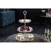 Invicta Design taartplateau ORIENT 44cm zilver met drie niveaus - 41605
