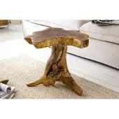 Invicta Massieve bijzettafel ROOT 40cm teak met jaarringen - 38237