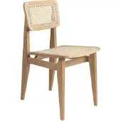 Gubi C-Chair stoel oak oiled, rotan