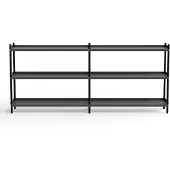 Nine Bolt Wandrek Anthracite | Black Stained Oak | 200 x 3 Shelves