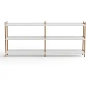 Nine Bolt Wandrek Grey | Natural Oak | 200 x 3 Shelves