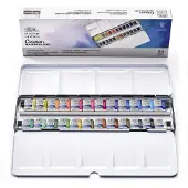 Winsor & Newton 0390645 Cotman Aquarelverf Set – Metal Sketchers Box – 24 Halve Napjes