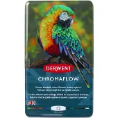 Derwent Chromaflow Kleurpotloden - Assortiment in blik - 3.5mm - 12 stuks