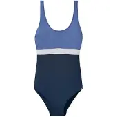 Schiesser Badpak ' Ocean Swim ' blauw / donkerblauw / wit