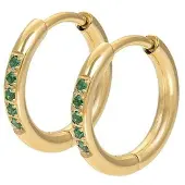 Ixxxi Creolen Hoops Emerald Goud