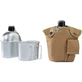 Ab US aluminium veldfles 1L met beker en hoes, coyote tan