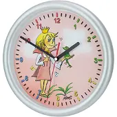Eurotime Wandklok PRINSES MET KIKKER modern design voor kinderen