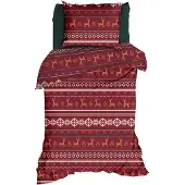 Romanette Dekbedovertrek Noelle Rood Flanel-140 x 200 / 220 cm | 1-Persoons