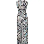 Comma Jumpsuit beige / navy / lichtblauw