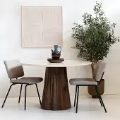 Giga Meubel Eettafel Faiza Marmer Beige Rond Ø120cm