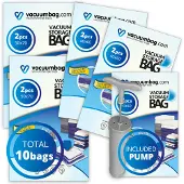 Vacuumbag.com Vacuumzakken Pakket Motorrijder [Set 10 zakken+pomp]