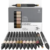 Winsor & Newton 0290172 Promarker 12 Skin Tones Set | Professionele layoutmarkers & alcoholmarkers