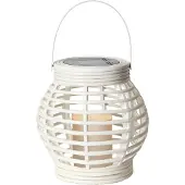 Star Trading Witte lantaarn in rotan look met led