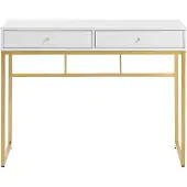 Beliani DAPHNE - Bureau - Wit/Goud - MDF