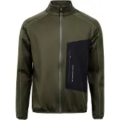 The Mountain Studio - Fleeces - Tecno Grid Fleece T-Neck Forest Green voor Heren - Maat S - Kaki